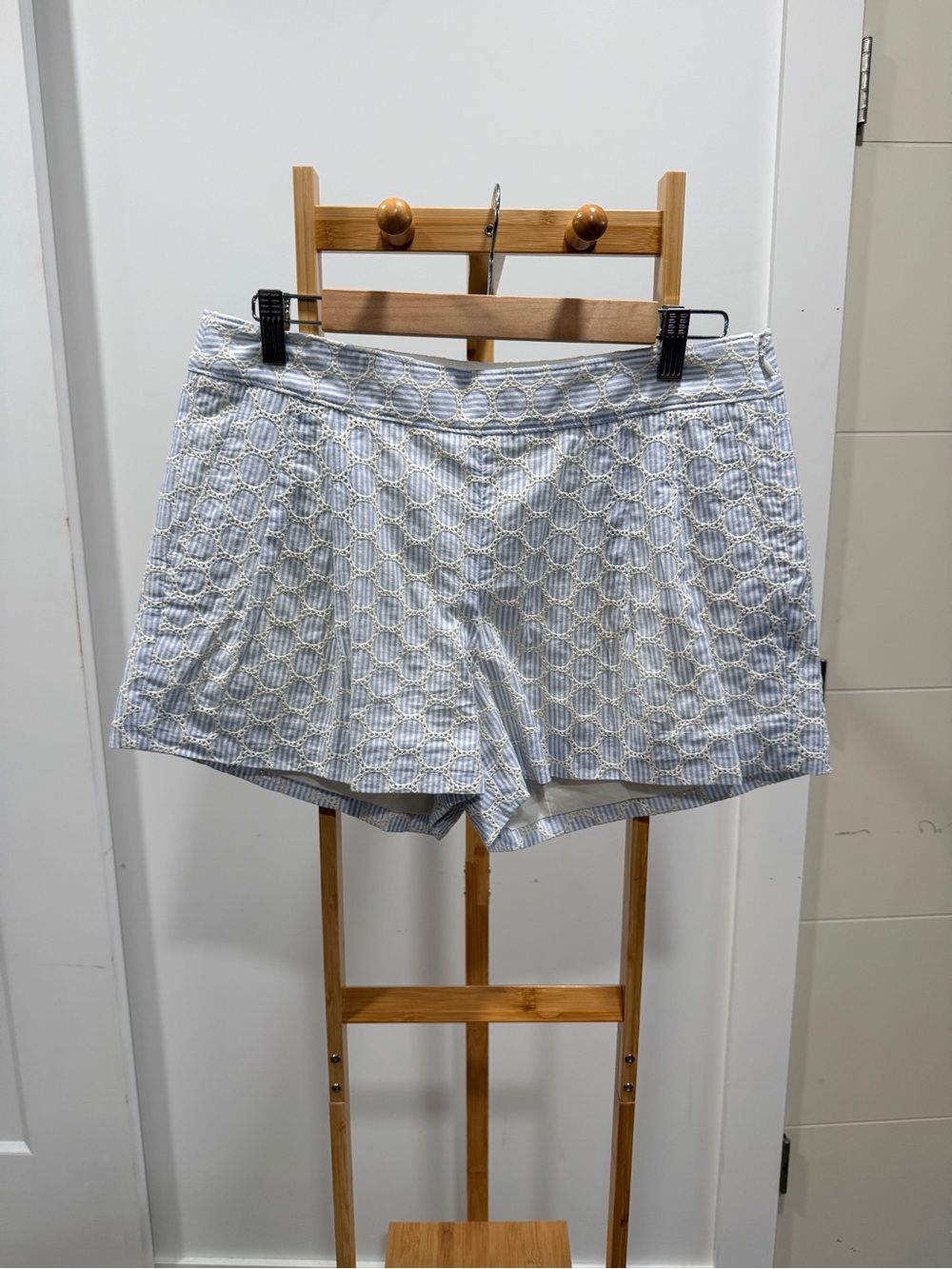 J.Crew High Waist Shorts in Blue & White Size 8